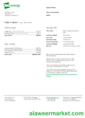 Ovo Energy utility business bill, SCR